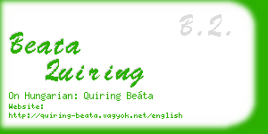 beata quiring business card